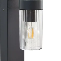 Bolardo luminoso Lindby Kaliro, antracita, 60 cm, E27, IP54