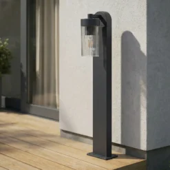 Bolardo luminoso Lindby Kaliro, antracita, 60 cm, E27, IP54
