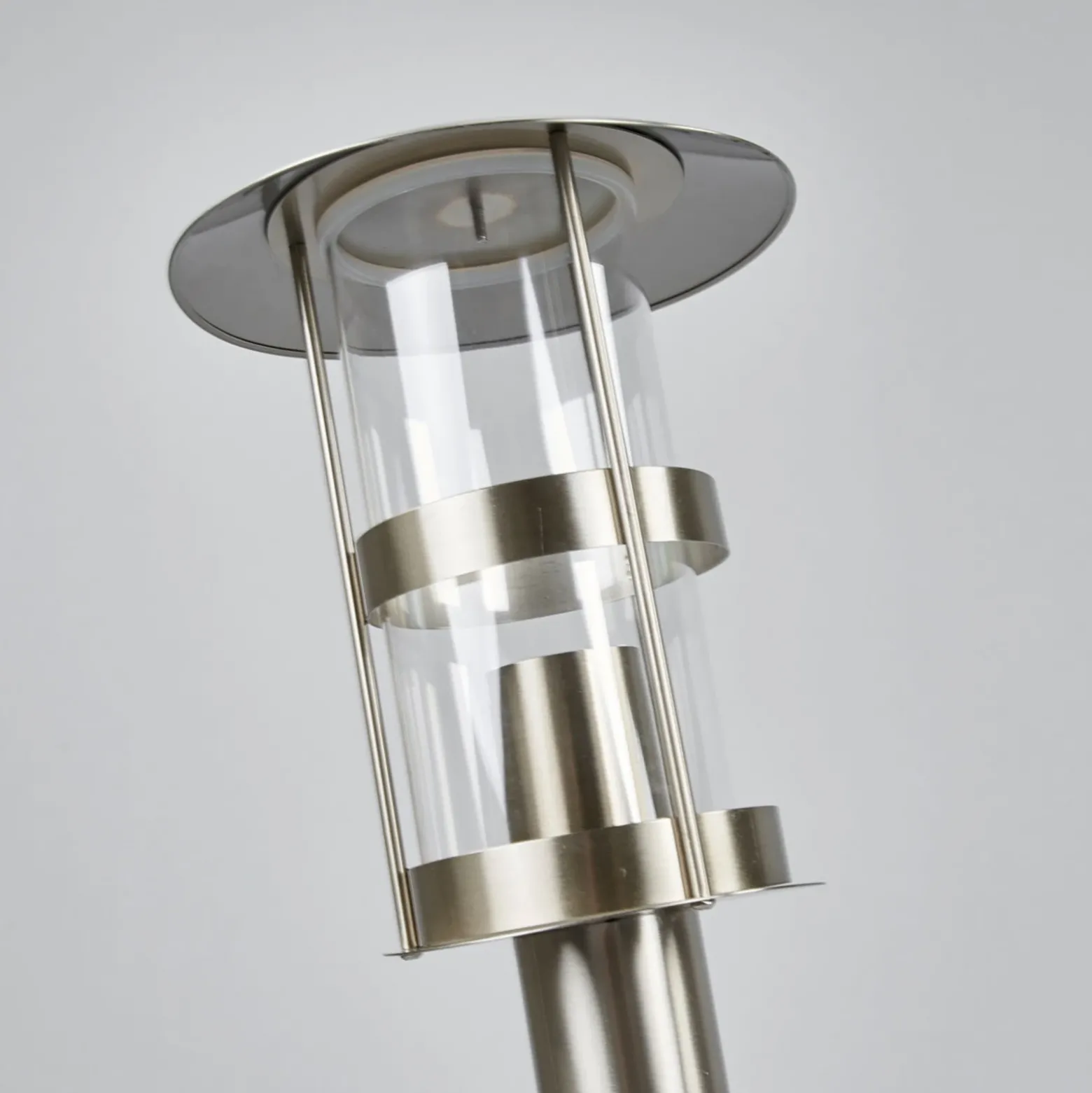 Bolardo luminoso Lindby Noemi, gris, acero inoxidable, 80 cm, IP44