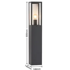 Bolardo luminoso Lindby Peldar, antracita/transparente, 80 cm