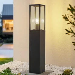 Bolardo luminoso Lindby Peldar, antracita/transparente, 80 cm