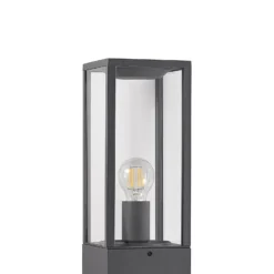 Bolardo luminoso Lindby Peldar, antracita/transparente, 80 cm