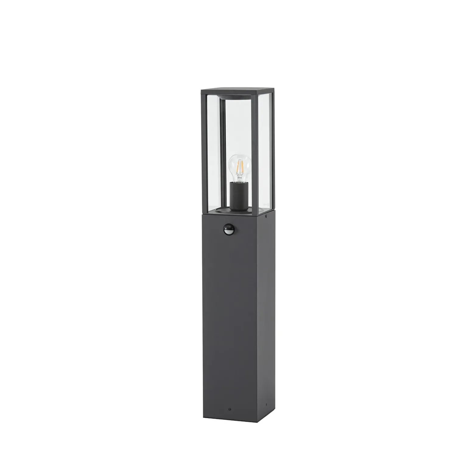 Bolardo luminoso Lindby Peldar, antracita/transparente, 80 cm, sensor
