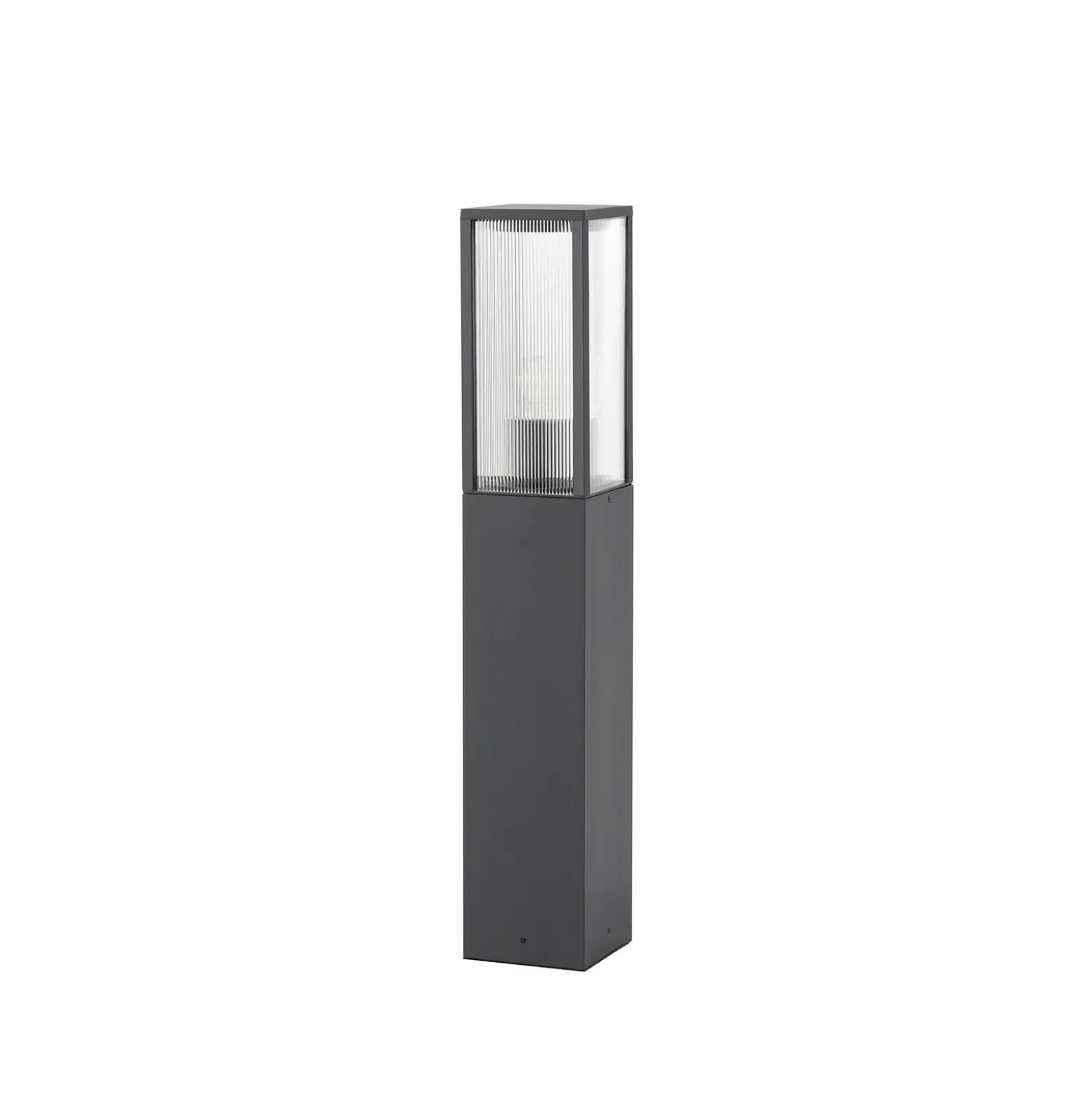 Bolardo luminoso Lindby Peldar, antracita/estriada, 80 cm