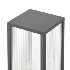 Bolardo luminoso Lindby Peldar, antracita/estriada, 80 cm