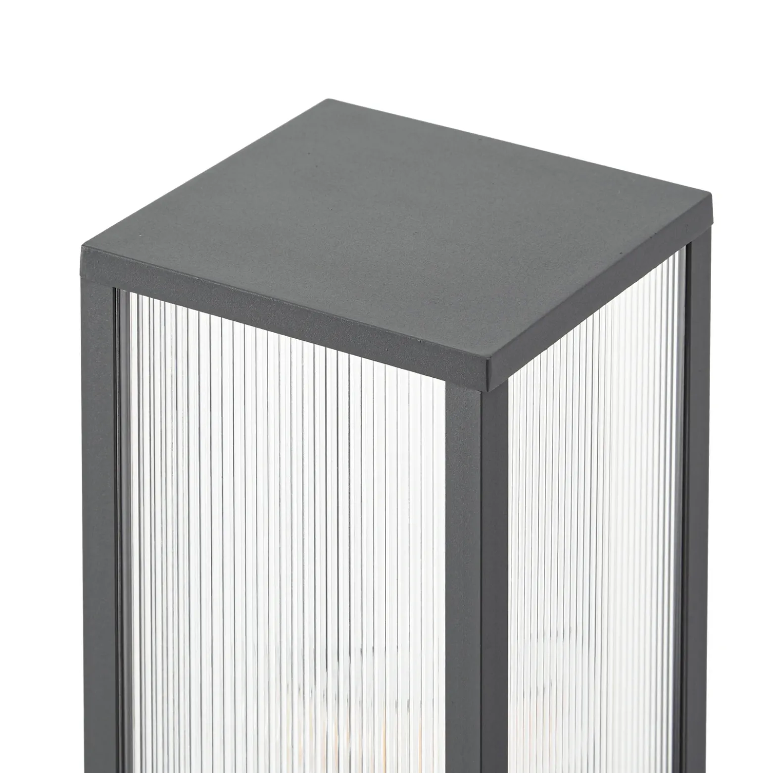 Bolardo luminoso Lindby Peldar, antracita/estriada, 80 cm, sensor
