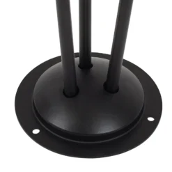 Bolardo luminoso Lindby Sorvete, negro, metal, 3 luces, 83 cm