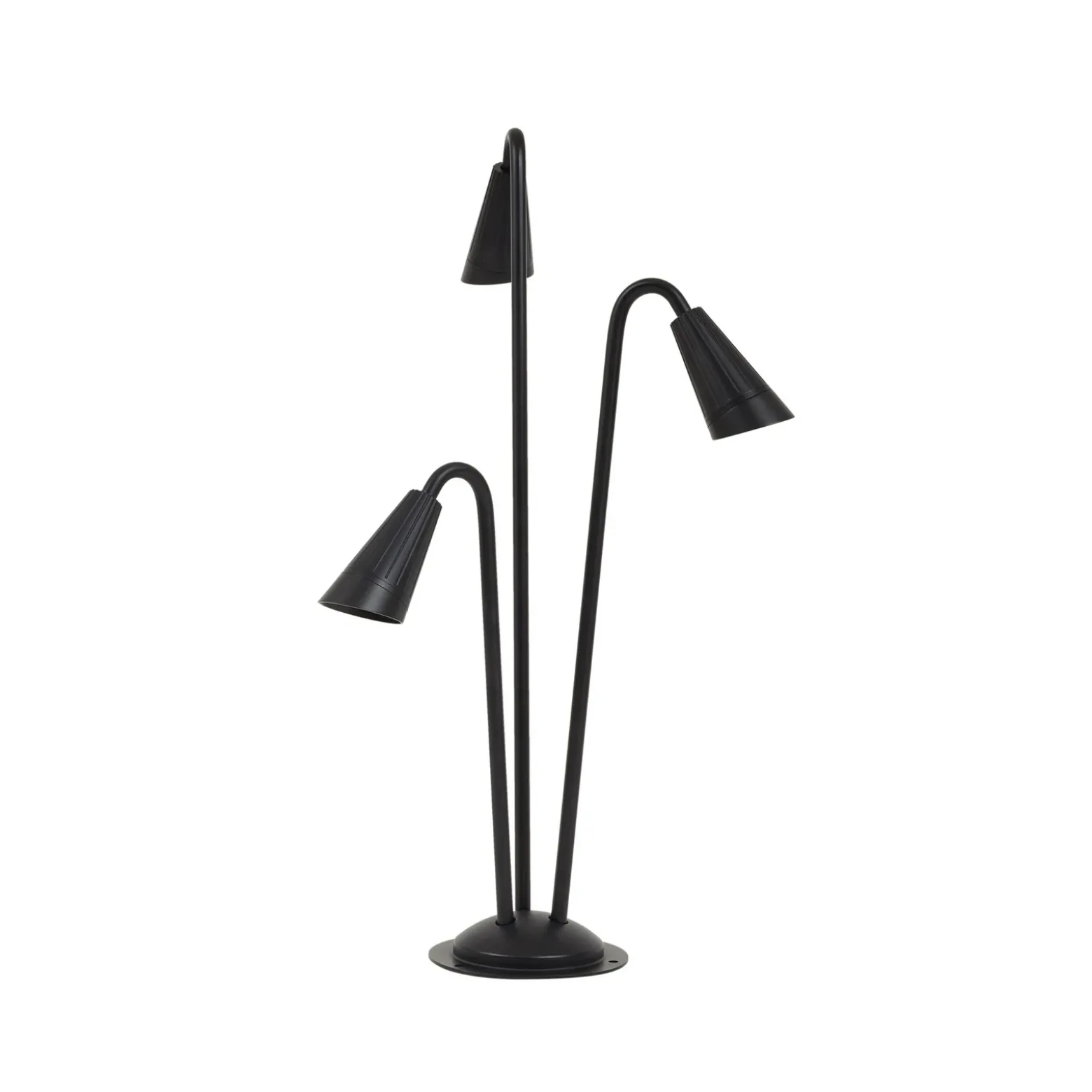 Bolardo luminoso Lindby Sorvete, negro, metal, 3 luces, 83 cm