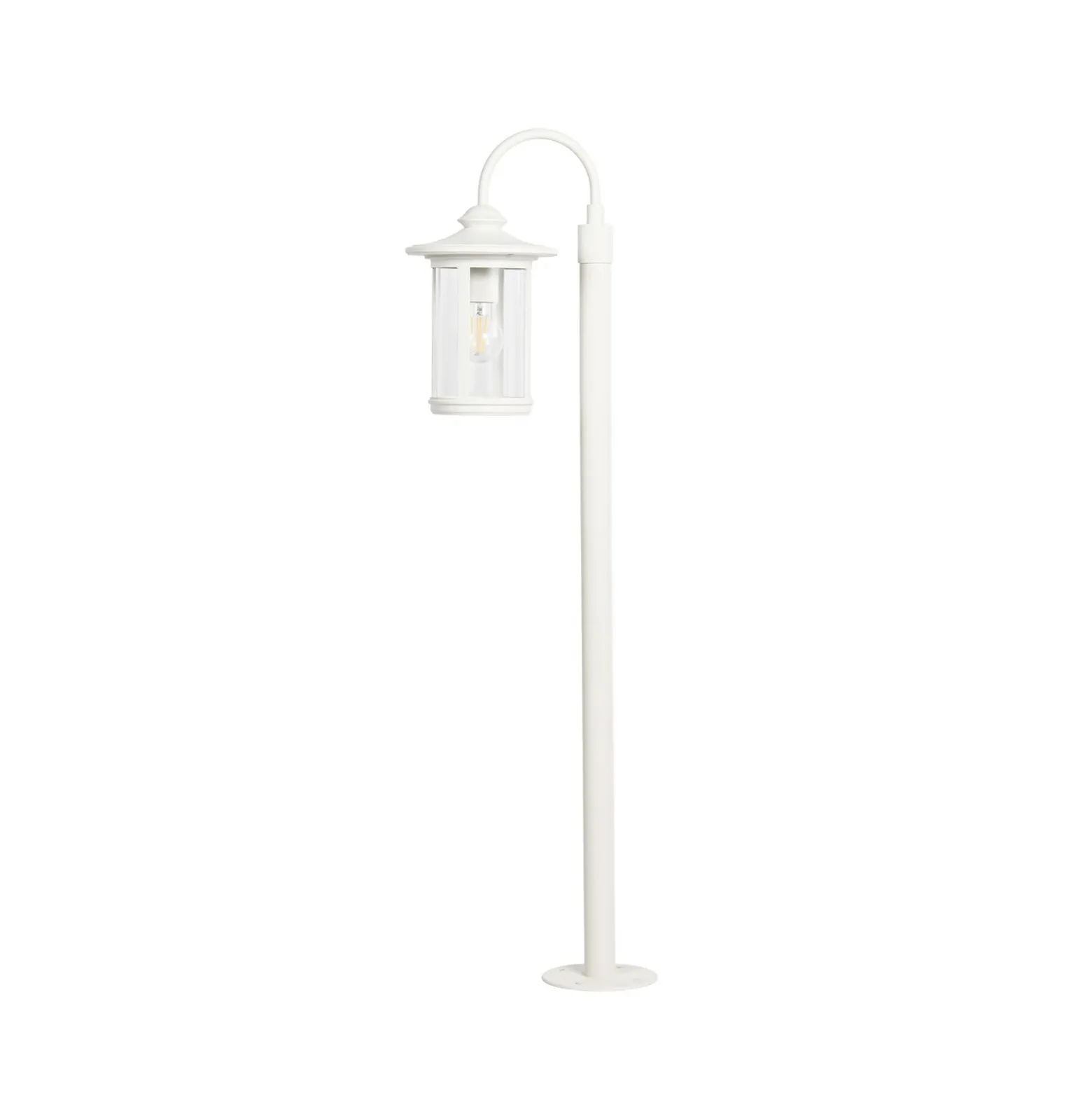 Bolardo luminoso Lindby Zayn, blanco, cristal, altura 109 cm, IP65