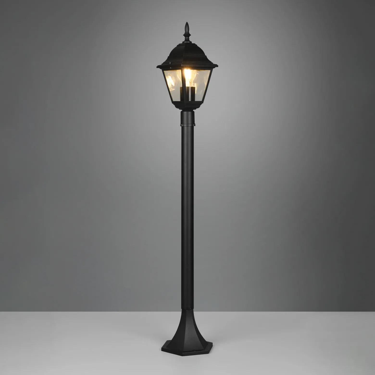Bolardo luminoso Livenza, negro, altura 100 cm, aluminio, IP44