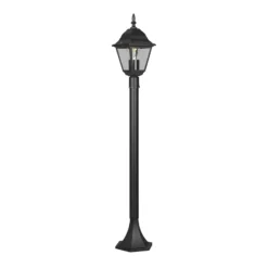 Bolardo luminoso Livenza, negro, altura 100 cm, aluminio, IP44