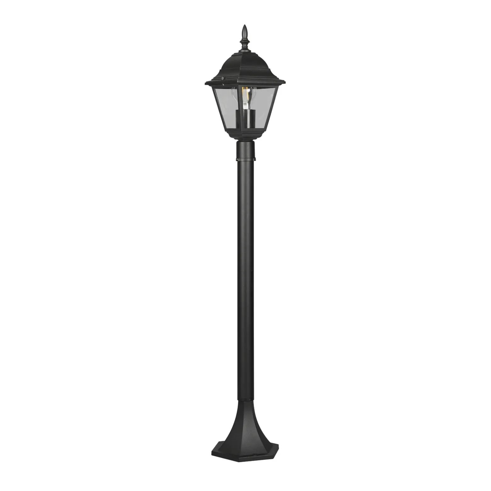Bolardo luminoso Livenza, negro, altura 100 cm, aluminio, IP44