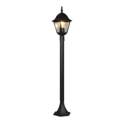 Bolardo luminoso Livenza, negro, altura 100 cm, aluminio, IP44
