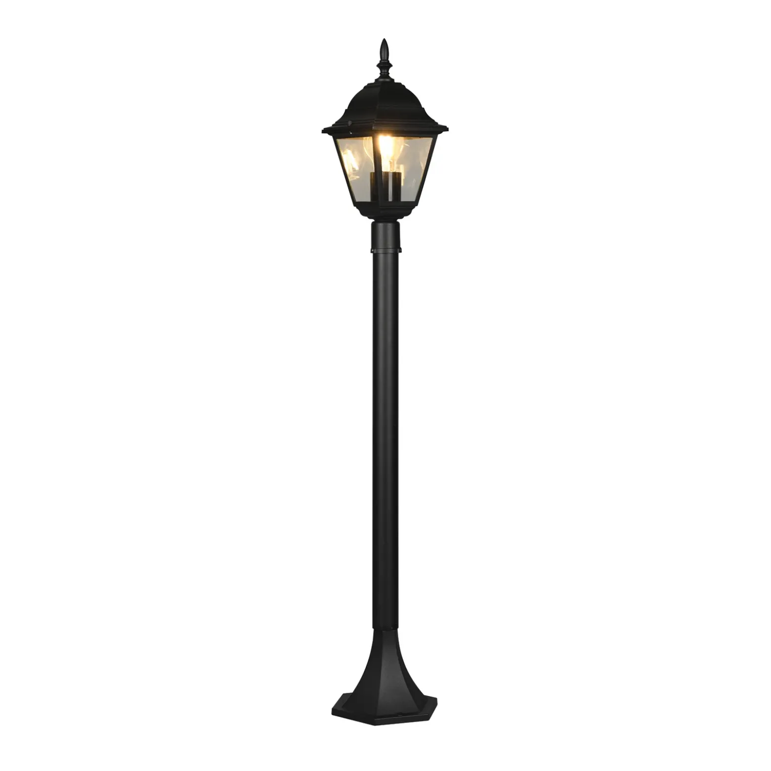 Bolardo luminoso Livenza, negro, altura 100 cm, aluminio, IP44