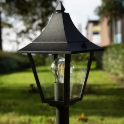 Bolardo luminoso Livorno, IP44, negro/claro