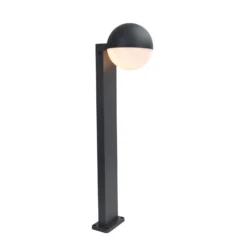 Bolardo luminoso LOOMA, gris oscuro, altura 70 cm, metal, IP54, E27