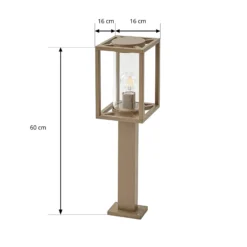 Bolardo luminoso Lucande Ferda, 60 cm, marrón, IP44