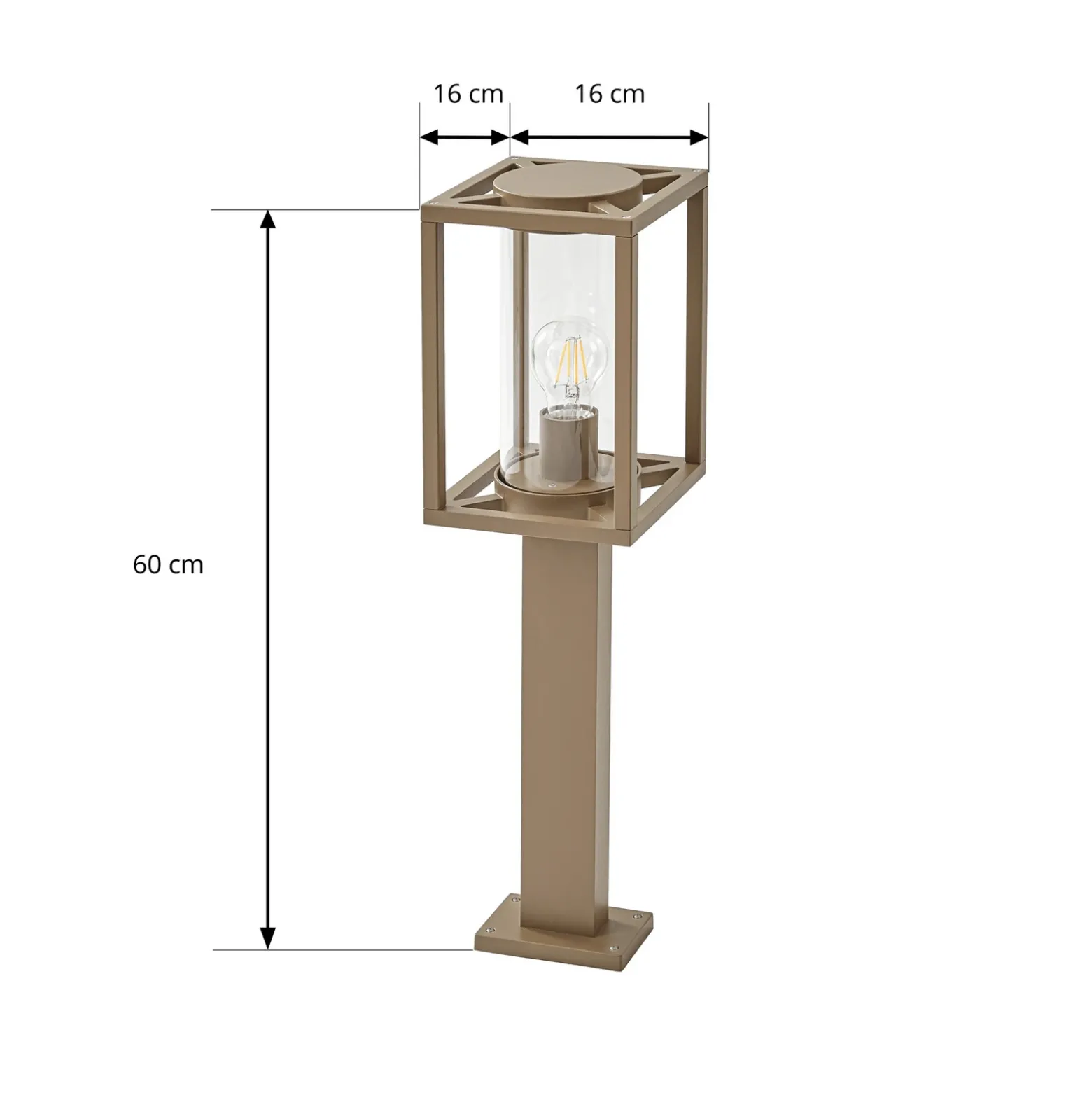 Bolardo luminoso Lucande Ferda, 60 cm, marrón, IP44