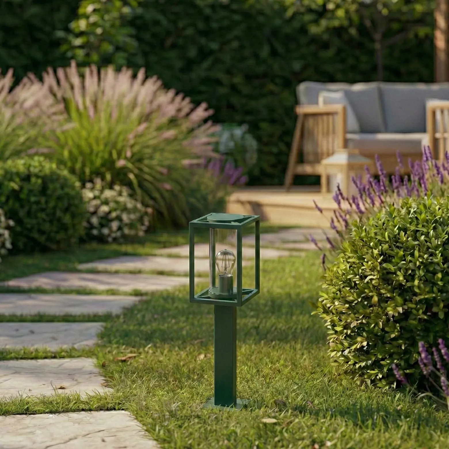 Bolardo luminoso Lucande Ferda, 60 cm, verde, IP44