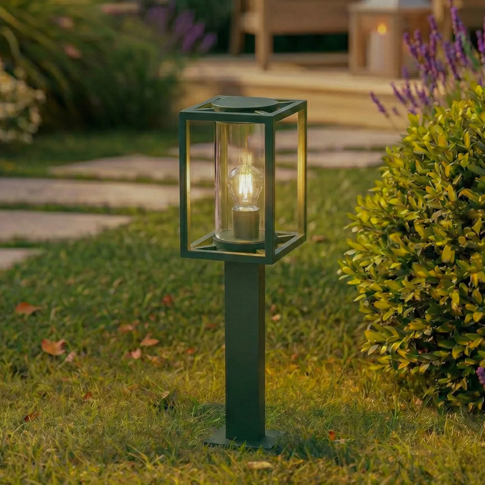 Bolardo luminoso Lucande Ferda, 60 cm, verde, IP44