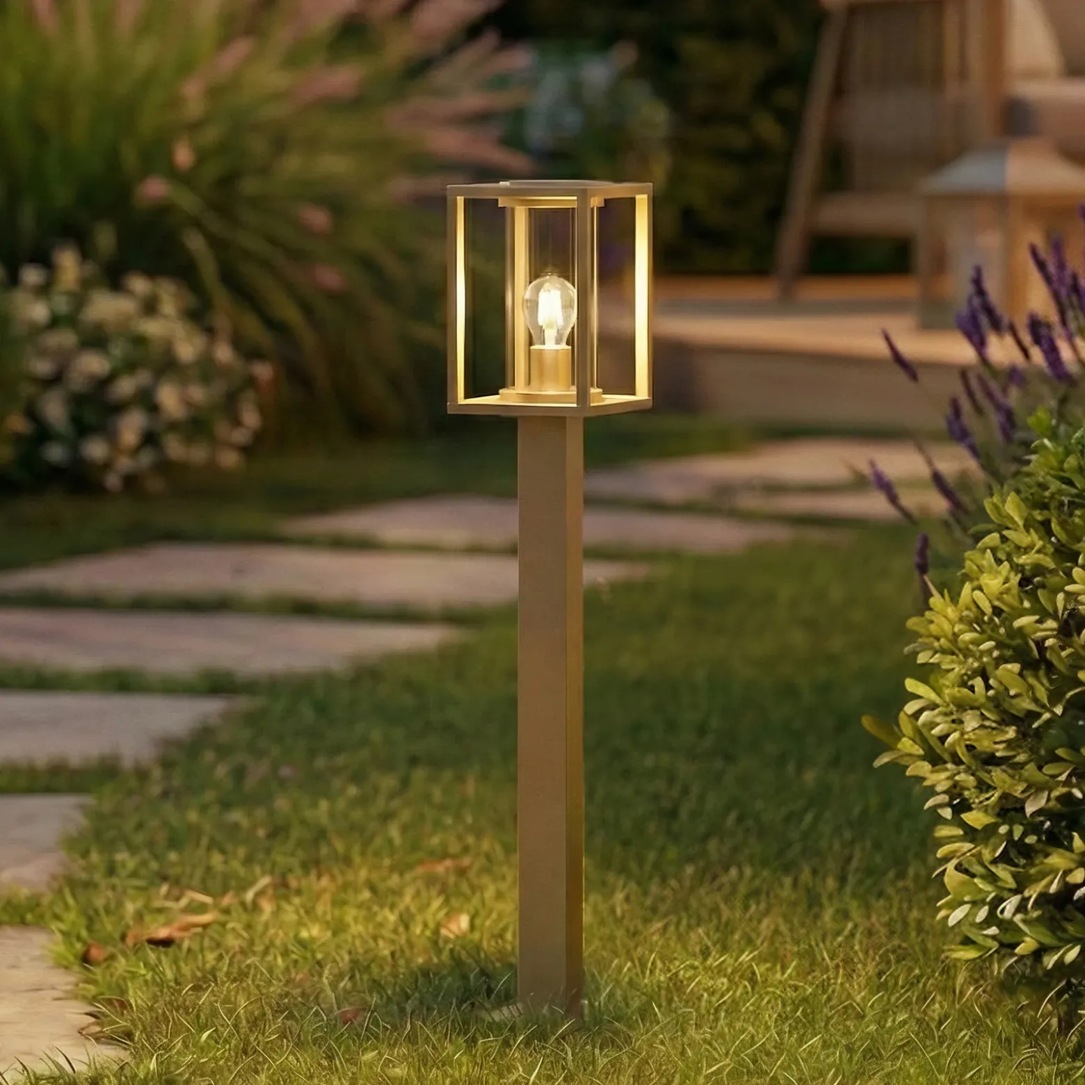 Bolardo luminoso Lucande Ferda, 100 cm, marrón, IP44