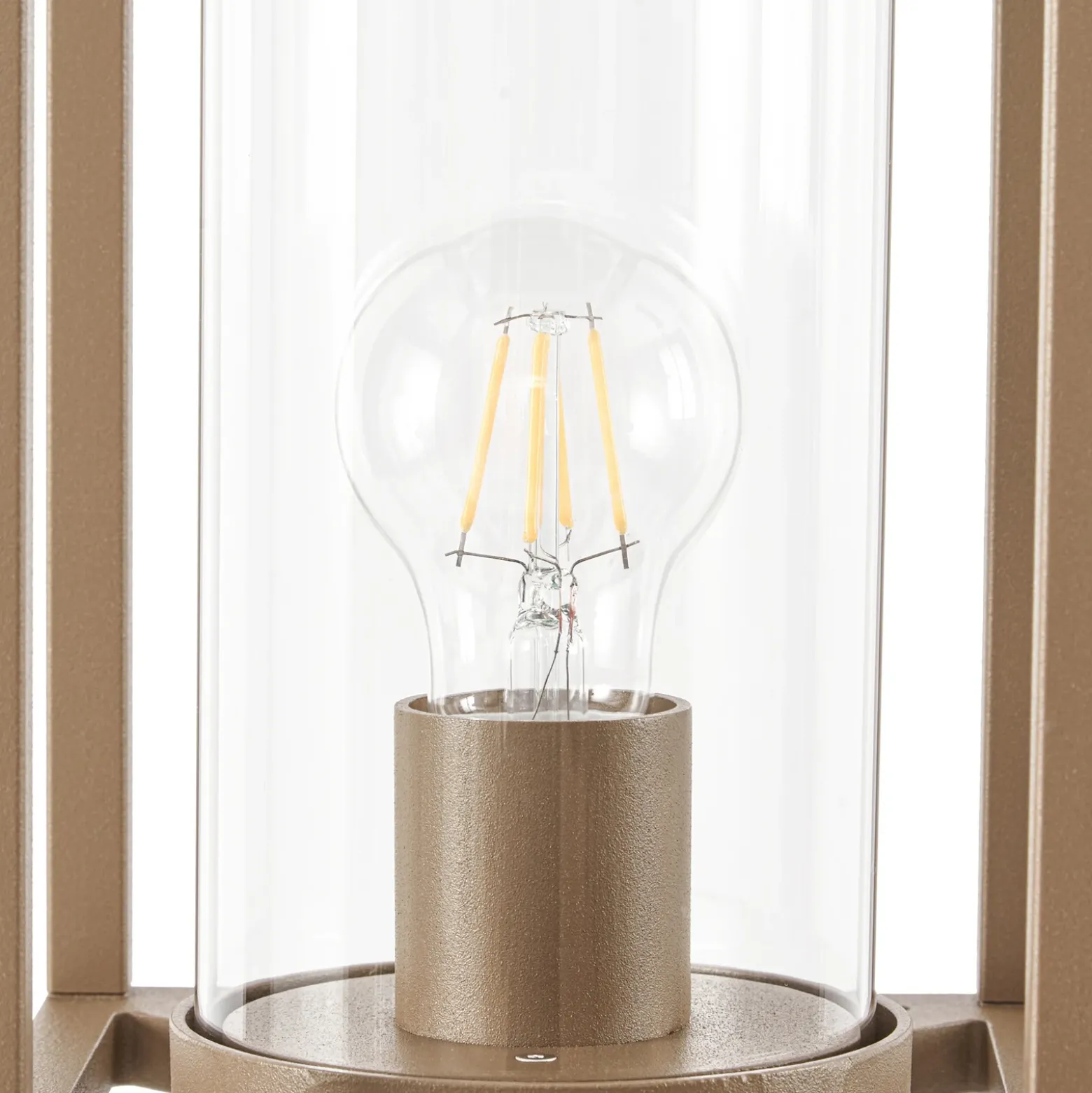 Bolardo luminoso Lucande Ferda, 100 cm, marrón, IP44