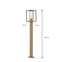 Bolardo luminoso Lucande Ferda, 100 cm, marrón, IP44