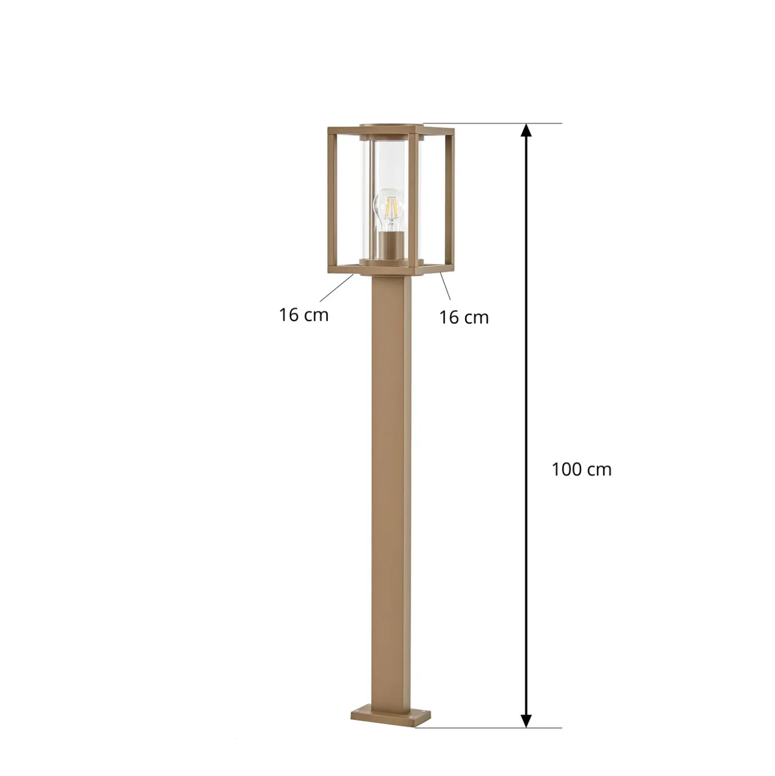 Bolardo luminoso Lucande Ferda, 100 cm, marrón, IP44