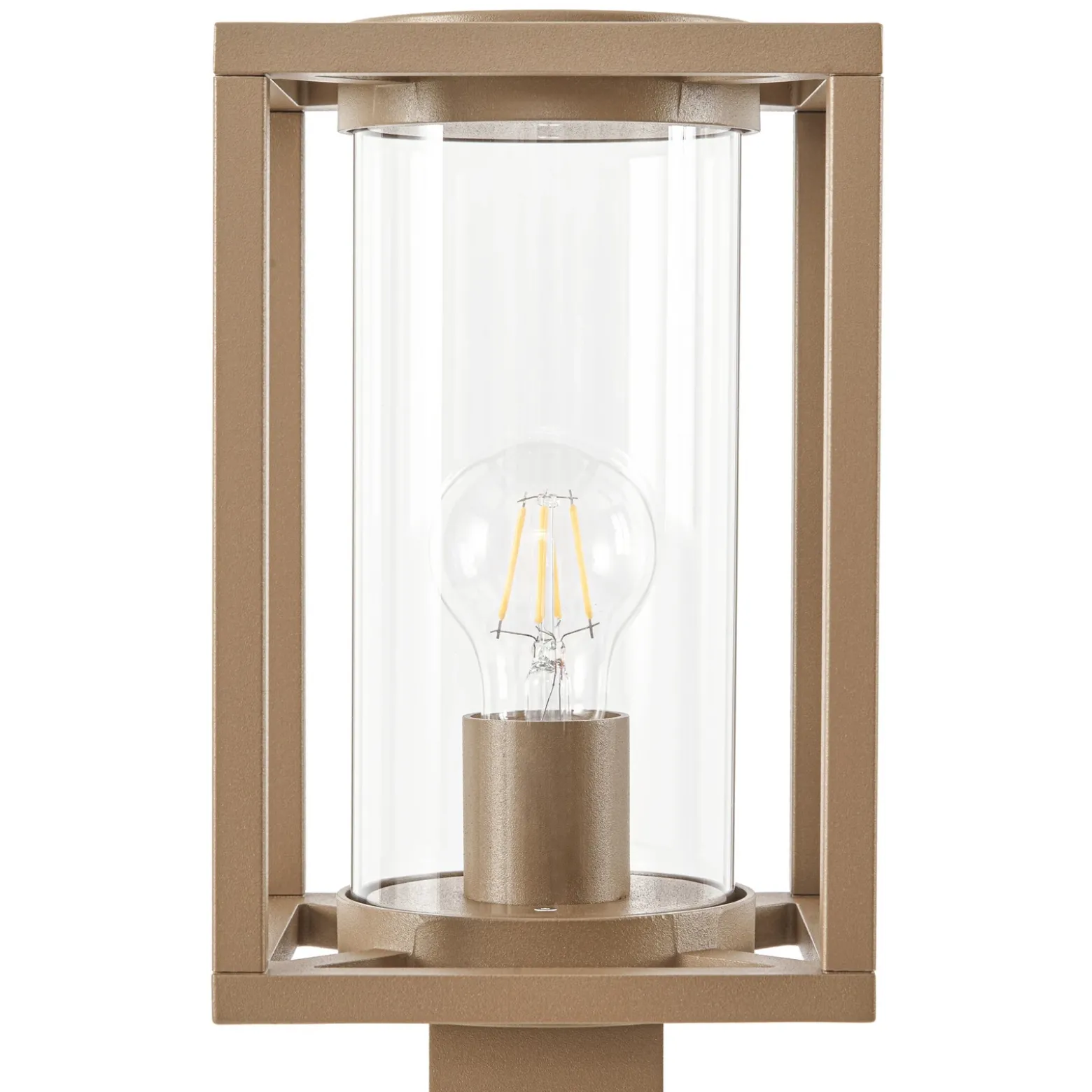 Bolardo luminoso Lucande Ferda, 100 cm, marrón, IP44