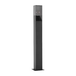 Bolardo luminoso Lucande Fiola, 80 cm, antracita, IP54