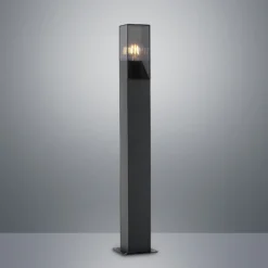 Bolardo luminoso Lucande Fiola, 80 cm, antracita, IP54