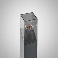Bolardo luminoso Lucande Fiola, 80 cm, antracita, IP54