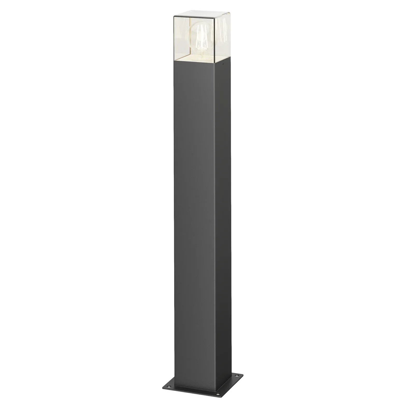 Bolardo luminoso Lucande Keke, altura 70 cm, antracita, aluminio