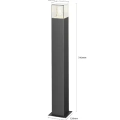 Bolardo luminoso Lucande Keke, altura 70 cm, antracita, aluminio