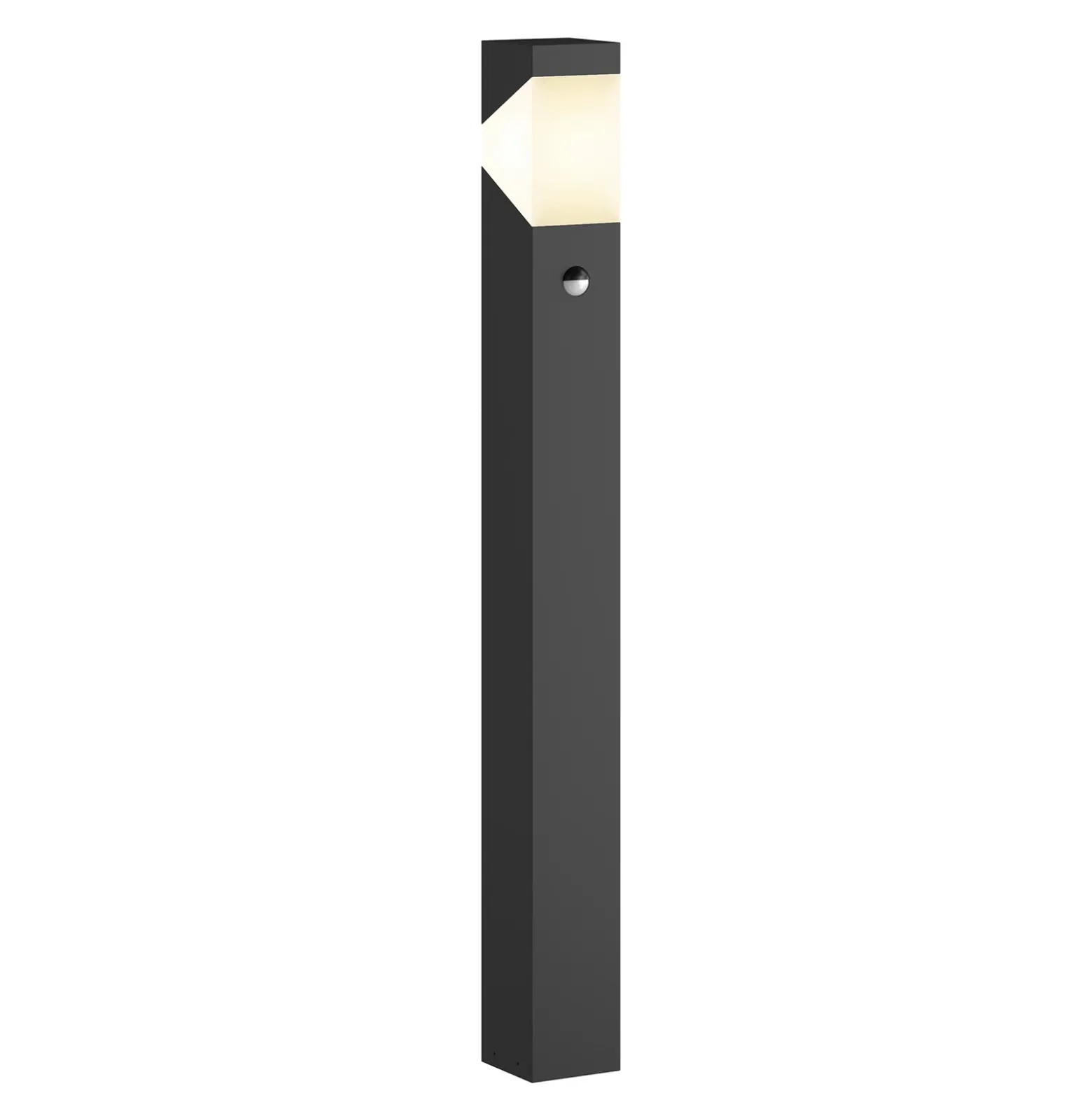Bolardo luminoso Lucande Kiran, 100 cm, con sensor, gris, IP44, E27