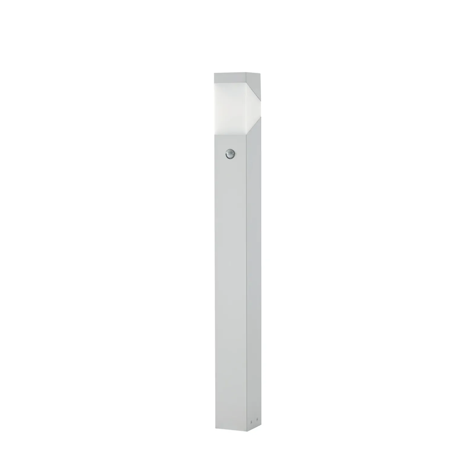 Bolardo luminoso Lucande Kiran, 100 cm, con sensor, gris claro, IP44