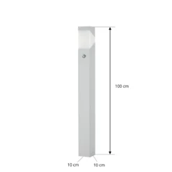 Bolardo luminoso Lucande Kiran, 100 cm, con sensor, gris claro, IP44