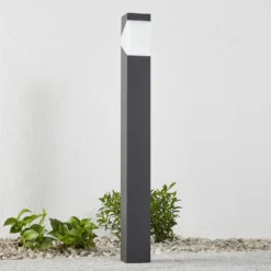 Bolardo luminoso Lucande Kiran, 100 cm, gris, metal, IP44, E27