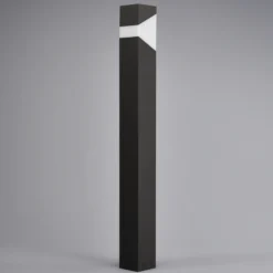 Bolardo luminoso Lucande Kiran, 100 cm, gris, metal, IP44, E27