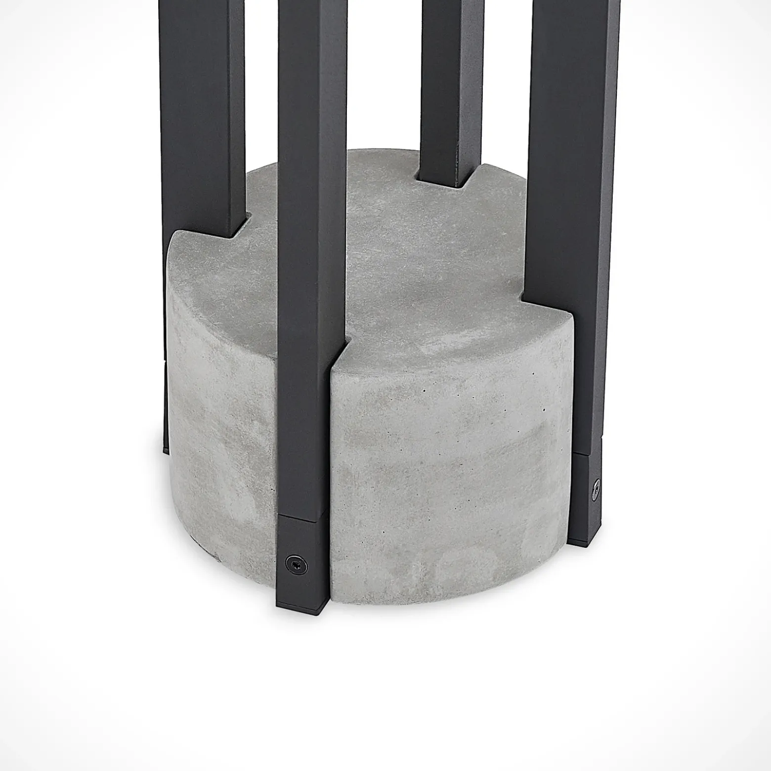 Bolardo luminoso Lucande Overa, gris, metal, 68 cm, IP44, E27