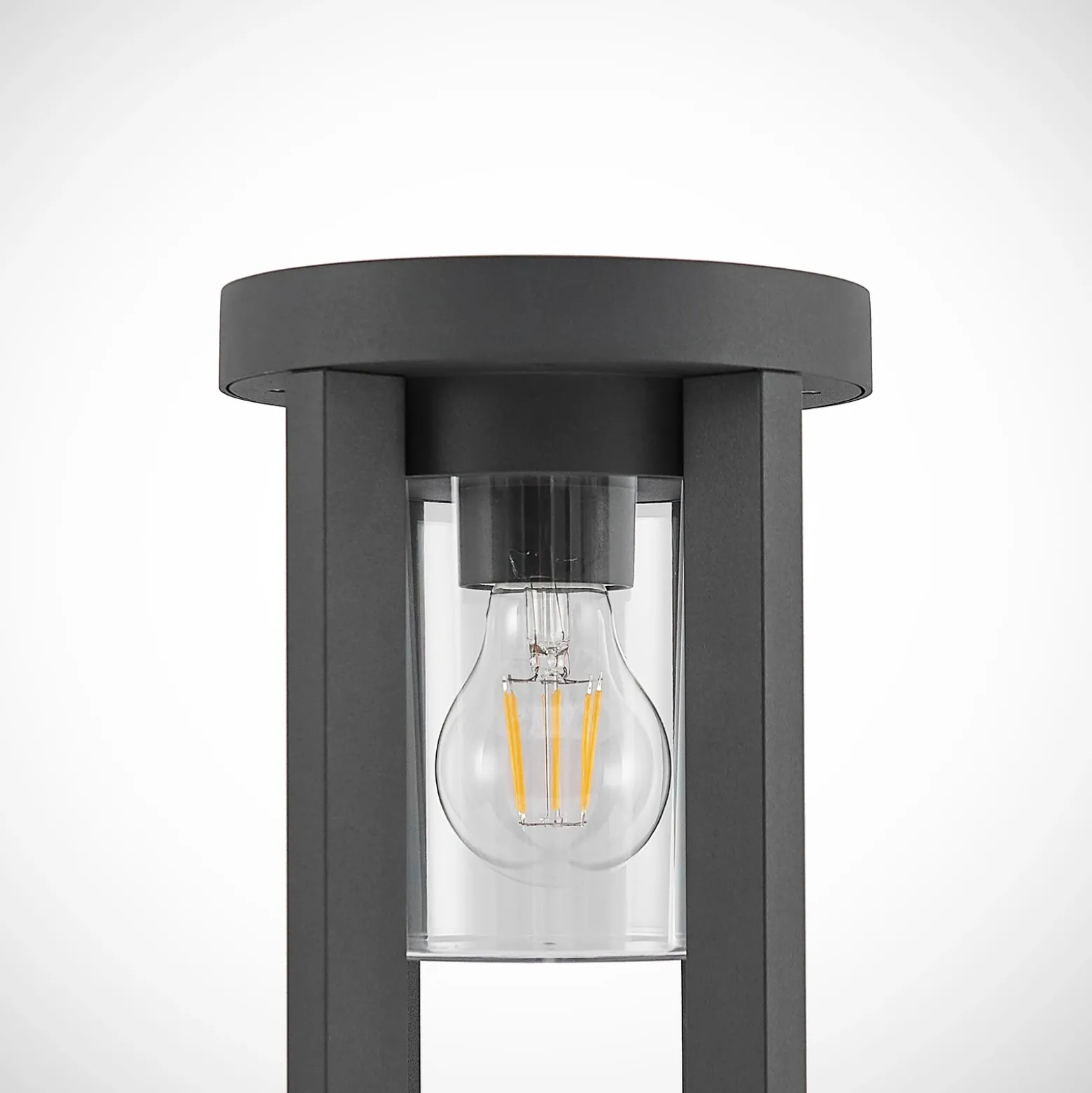 Bolardo luminoso Lucande Overa, gris, metal, 68 cm, IP44, E27