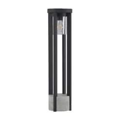 Bolardo luminoso Lucande Overa, gris, metal, 68 cm, IP44, E27