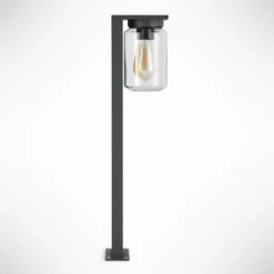 Bolardo luminoso Lucande Semka, 65 cm, antracita, cristal, aluminio