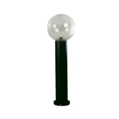 Bolardo luminoso negro con vidrio burbuja
