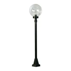 Bolardo luminoso negro, con vidrio burbuja