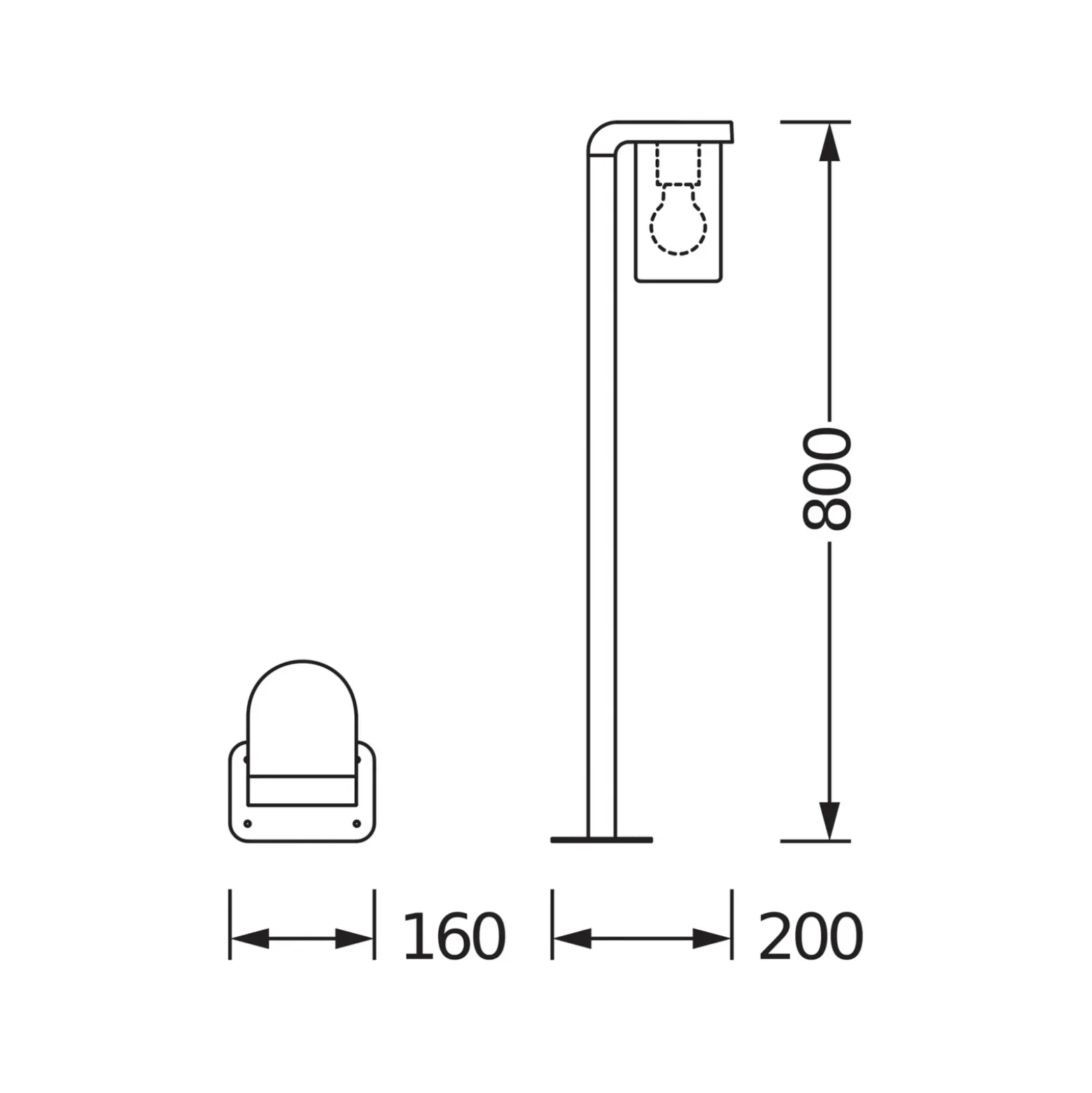 Bolardo luminoso OSRAM ENDURA CLASSIC CASCADE 80 cm gris oscuro/transparente