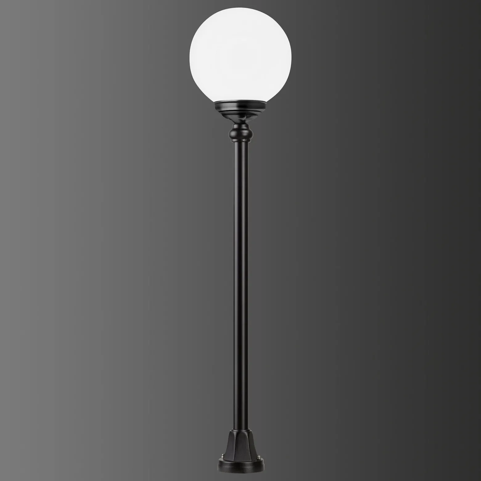 Bolardo luminoso 1142, pantalla bola, negro/blanco