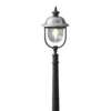 Bolardo luminoso Parma, negro, metal, 118 cm de altura, E27, IP43