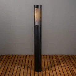 Bolardo luminoso Pistoia, negro, altura 95 cm, metal, IP54