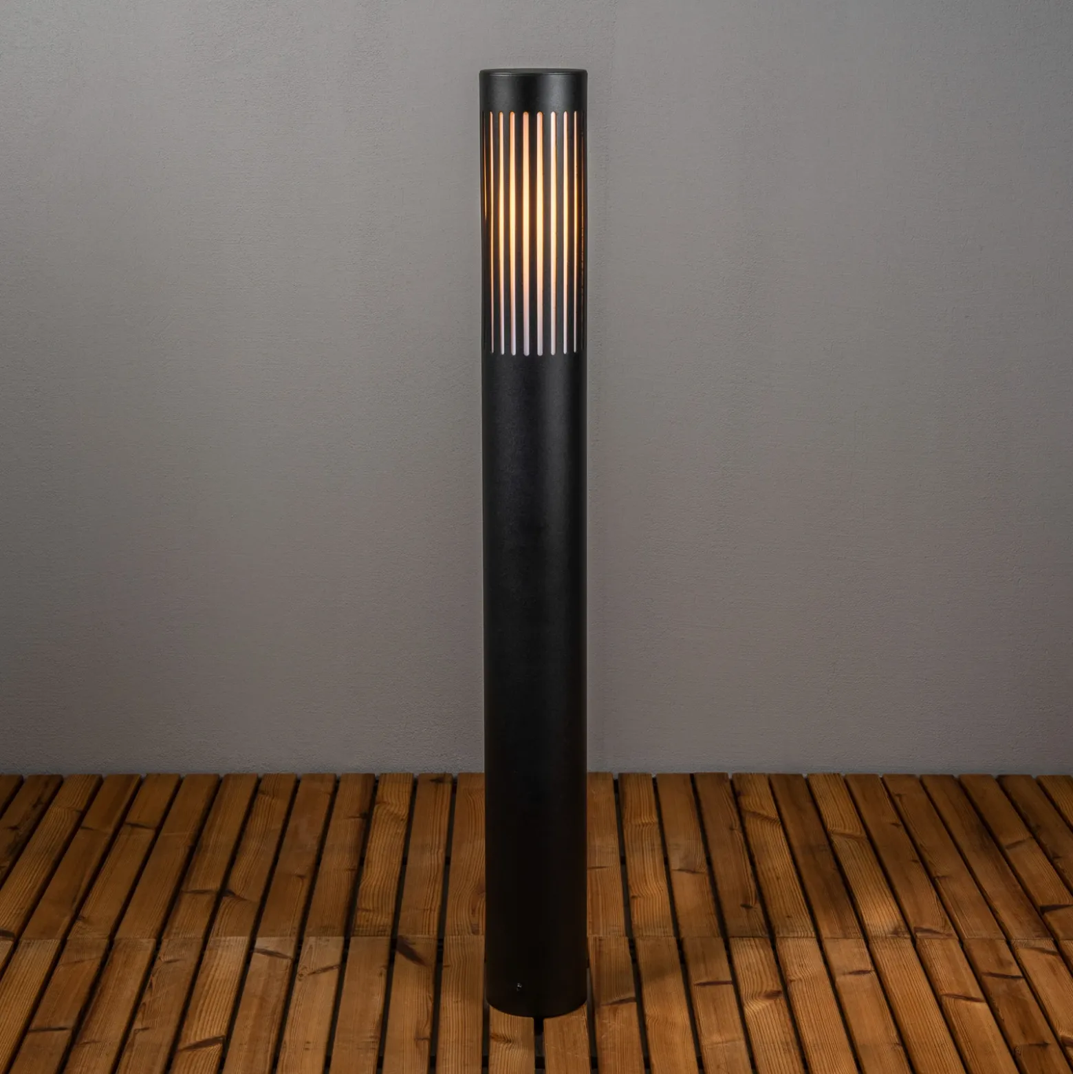 Bolardo luminoso Pistoia, negro, altura 95 cm, metal, IP54